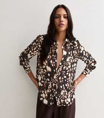 Black Animal Print Long Sleeve Shirt