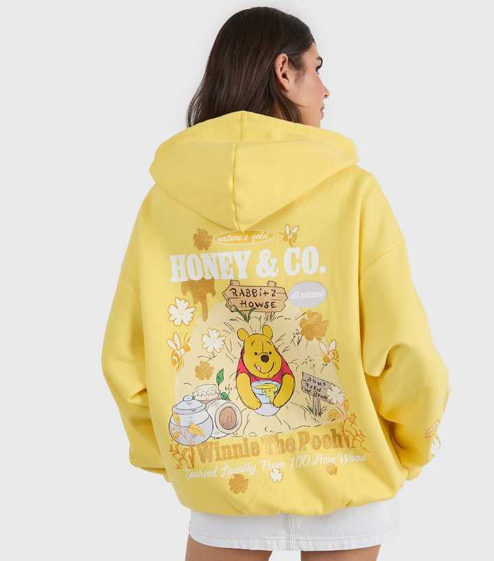 Skinnydip Bright Yellow Disney Winnie the Pooh Printed Hoodie