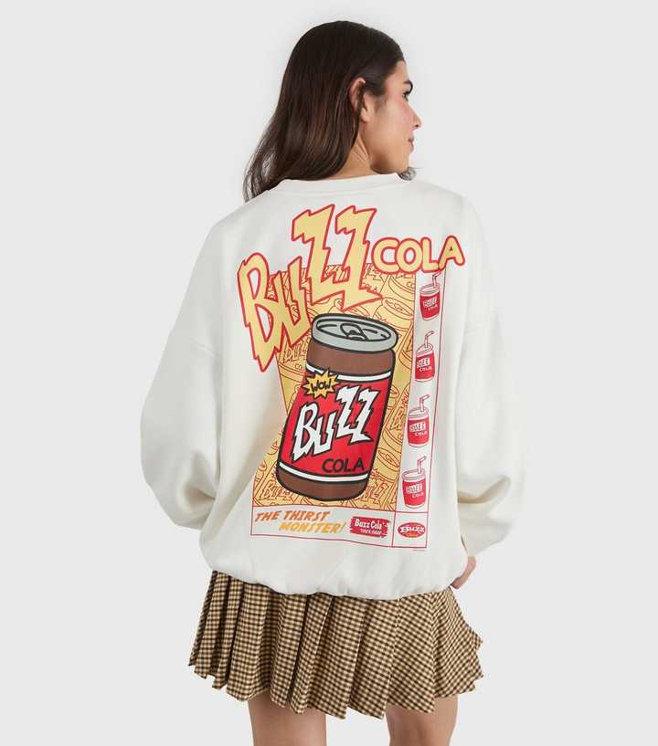 Skinnydip White The Simpsons Buzz Cola Print Sweatshirt