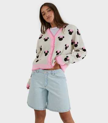 Skinnydip Bright Pink Disney Minnie Mouse Knitted Cardigan