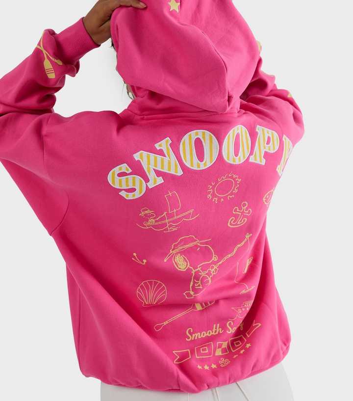 Skinnydip Bright Pink Peanuts Sailing Snoopy Hoodie