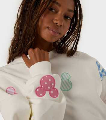Skinnydip Cream Disney Mickey Mouse Patch Oversized Sweatshirt