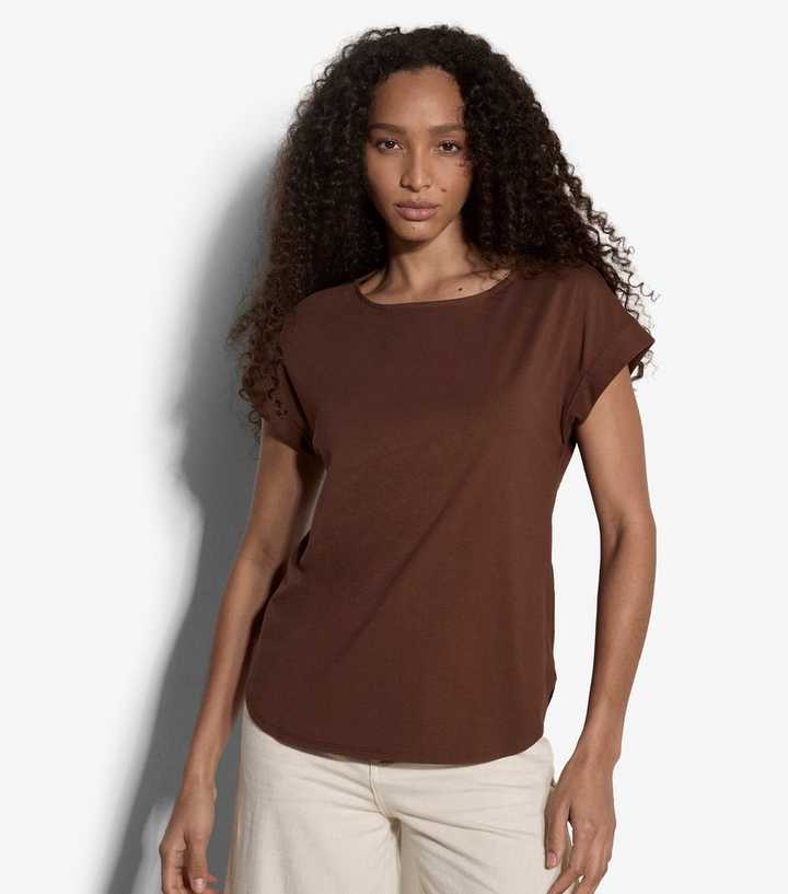 Apricot Dark Brown Grown On Sleeve T-Shirt