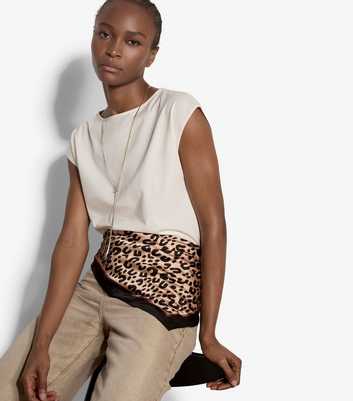 Apricot Cream Slash Neck T-Shirt