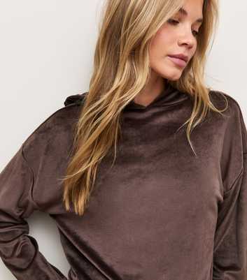 Dark Brown Velour Hoodie