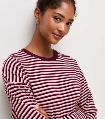 Red Cosy Stripe Jersey Sweatshirt