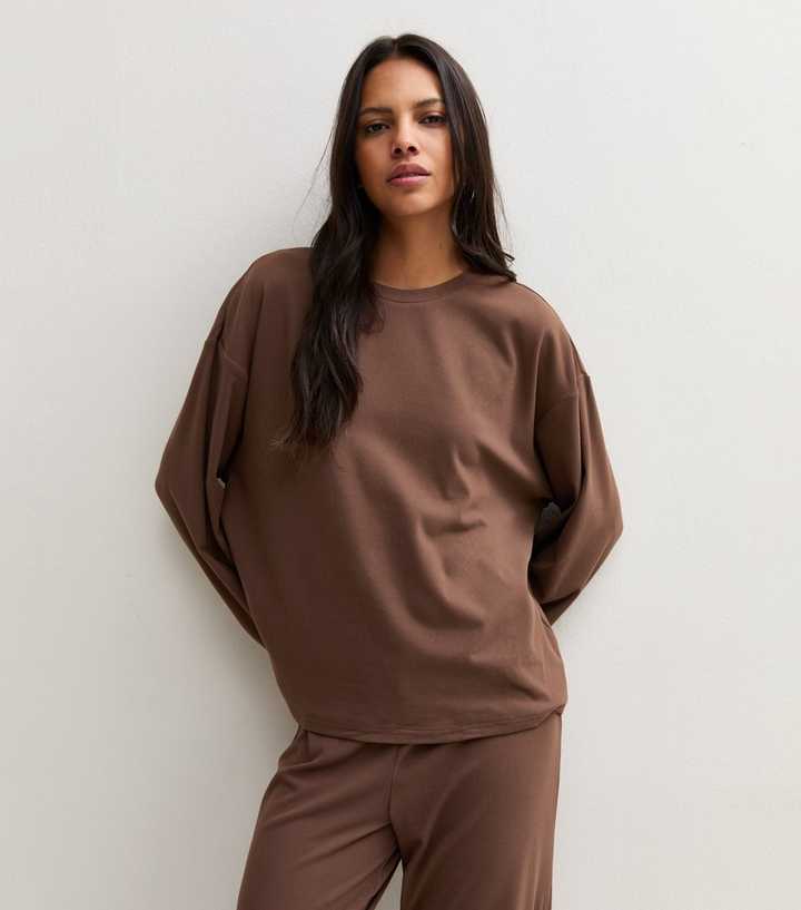 Dark Brown Relaxed Sweatshirt
