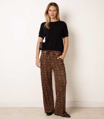 Blue Vanilla Multicolour Leopard Print Wide Leg Trousers