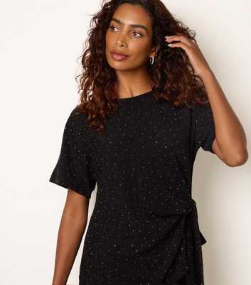 Blue Vanilla Black Embellished Jacquard Side Tide Top
