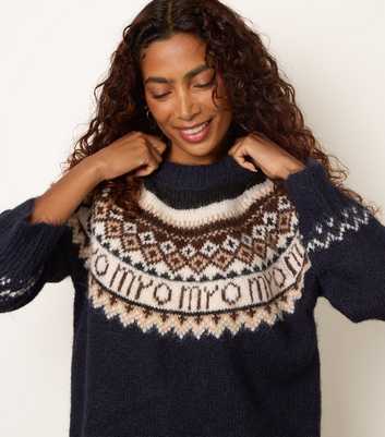 Blue Vanilla Navy Fair Isle Knitted Jumper