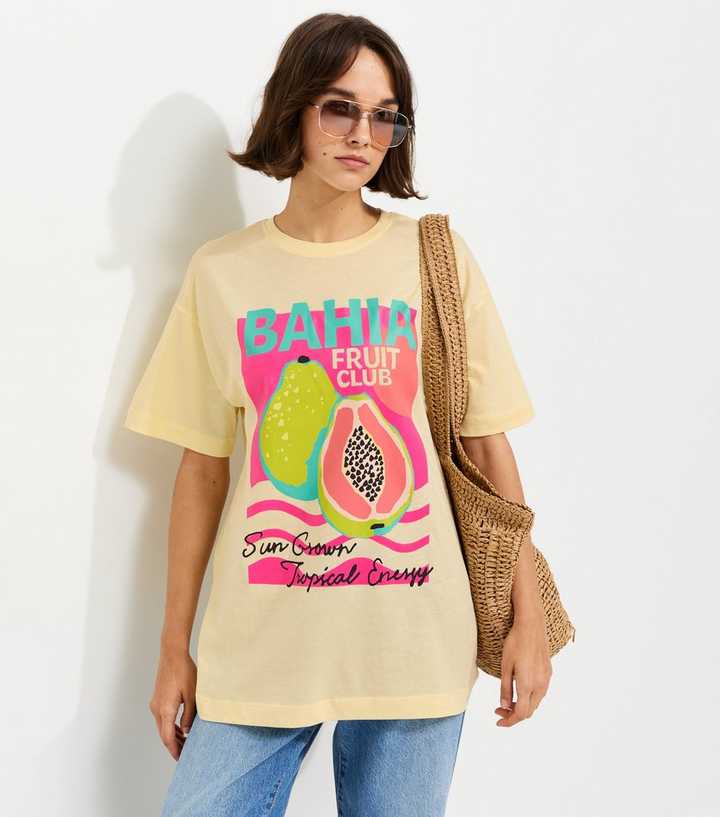 Light Yellow Papaya Oversized T-Shirt
