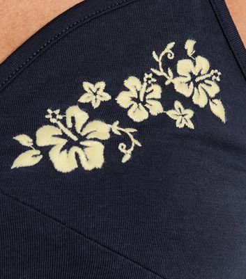 Girls Blue Embroidered Flower Cami Top | New Look