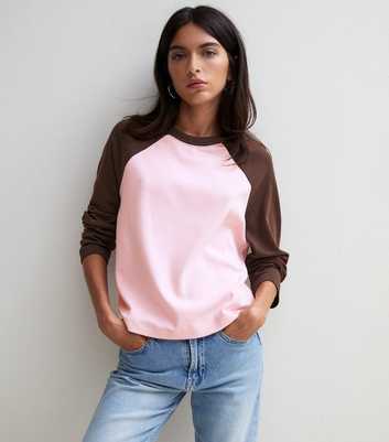 Premium Pink Cotton Raglan Sleeve Top