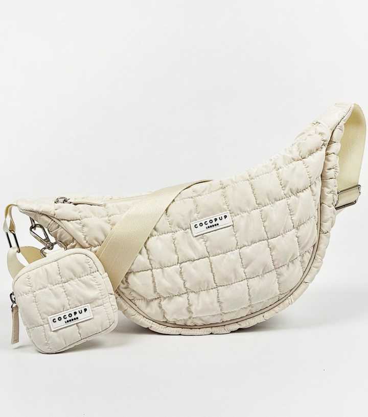 Coconut Lane Cream Crossbody Dog Walk Bag
