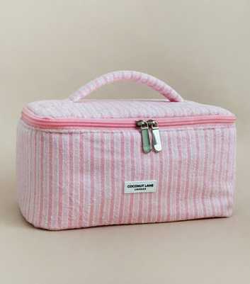 Coconut Lane Pink Stripe Travel Toweling Makeup Bag
