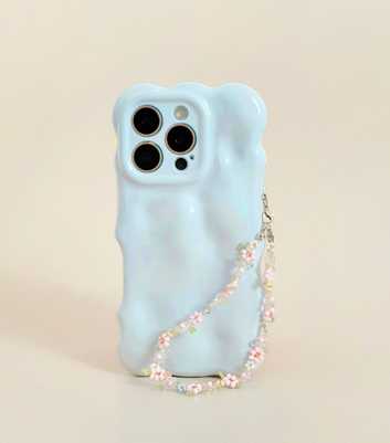 Coconut Lane Pink Petal Beaded Phone Strap