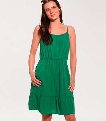 Sunshine Soul Green Tiered Cami Mini Dress