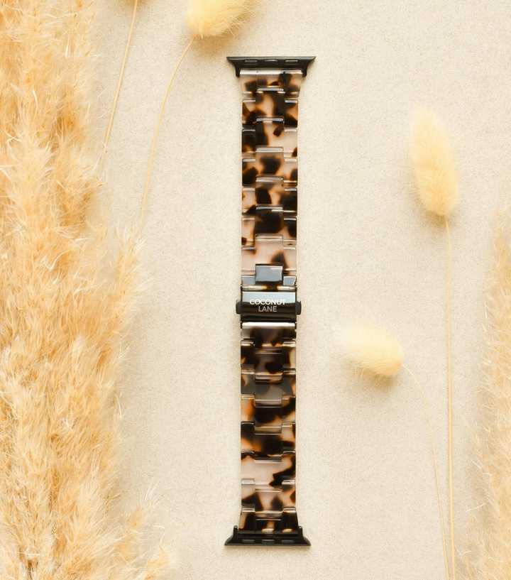 Coconut Lane Off White Tortoiseshell Effect Apple Watch Strap