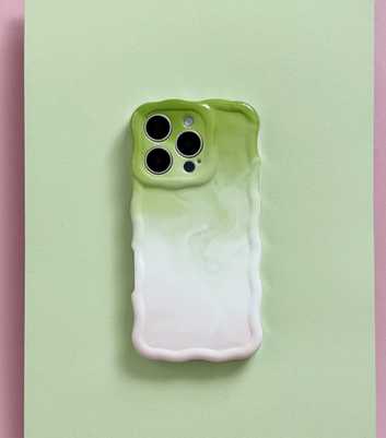Coconut Lane Green Strawberry Matcha Wavy Phone Case