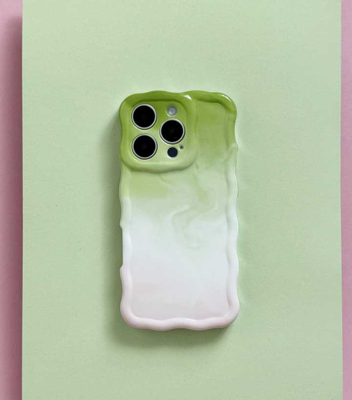 Coconut Lane Green Strawberry Matcha Wavy Phone Case