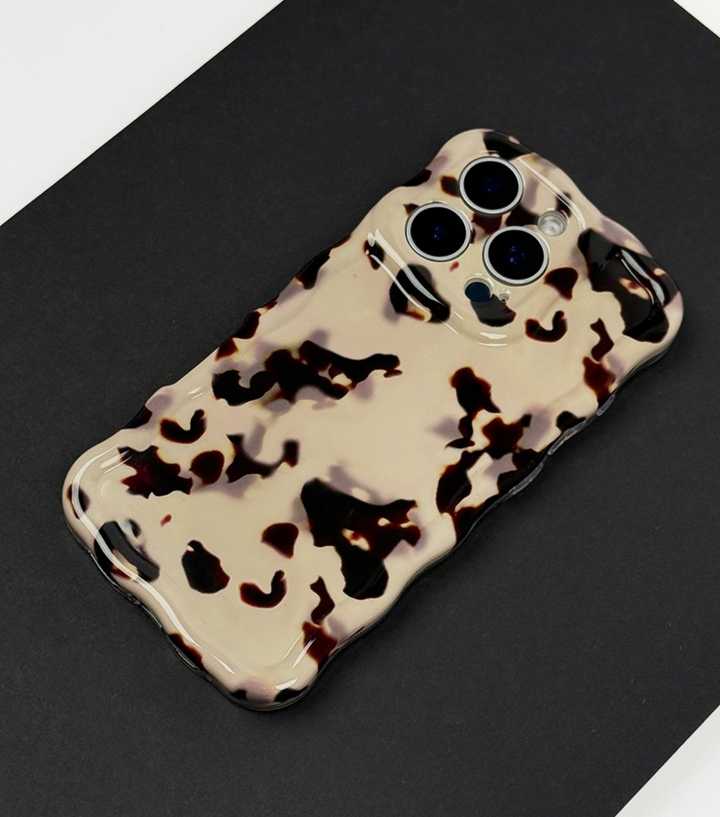Coconut Lane Cream Tortoiseshell Effect Wavy Phone Case | New Look