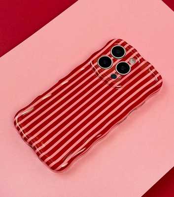 Coconut Lane Red Stripes Wavy Phone Case