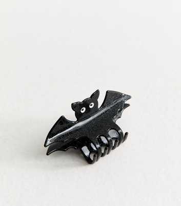 Black Glitter Halloween Bat Hair Claw Clip
