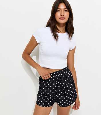 Black Polka Dot Parachute Run Shorts