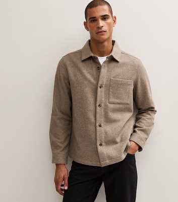 Camel Boxy Fit With Wool Overshirt
