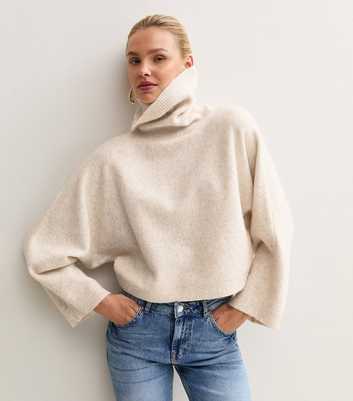 Cream Roll Neck Batwing Jumper
