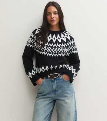 Black Fair Isle Knit Jumper