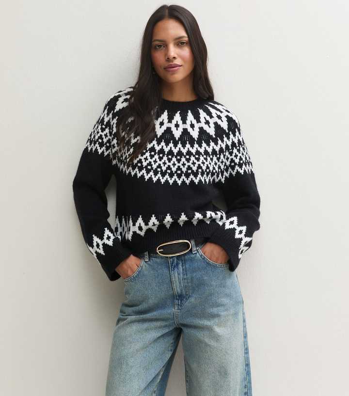 Black Fair Isle Knit Jumper