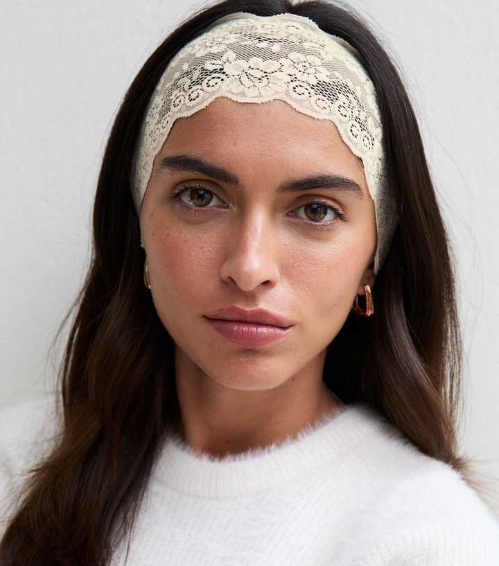 Cream Lace Headband