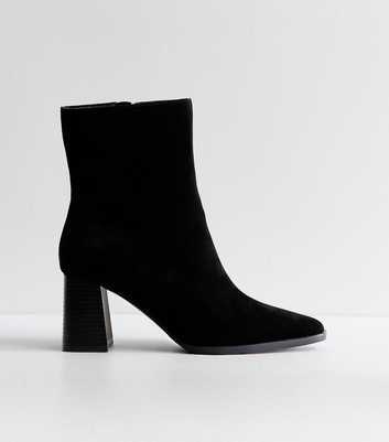 Premium Real Suede Black Ankle Boots