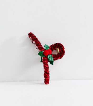 Bright Red Christmas Glitter Twist Hair Claw Clip