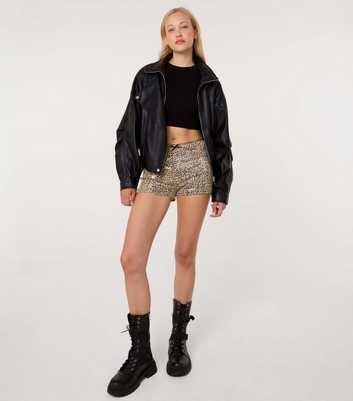 Pink Vanilla Multicolour Leopard Sequin Hot Pants