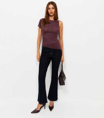 Dark Burgundy Jersey Single Sleeve Top