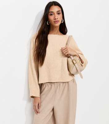 Oatmeal Slash Neck Batwing Sleeve Jumper