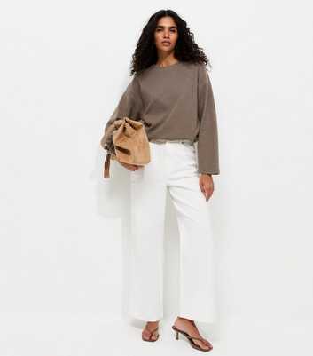 Dark Mink Cotton Rich Soft Touch Bubble Hem Top