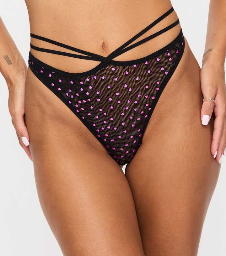 Ann Summers Black Love Me Crotchless Thong