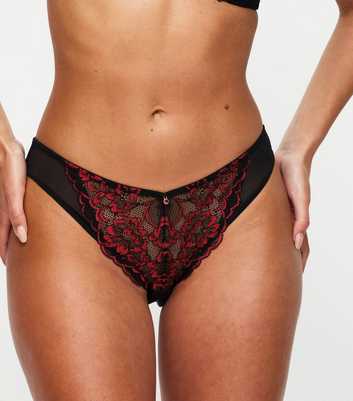 Ann Summers Red Sexy Lace Brazilian Knickers