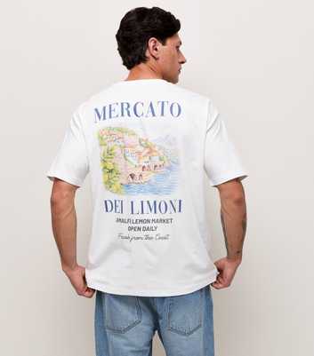 White Cotton Regular Fit Fresh From The Coast Graphic Print T-Shirt