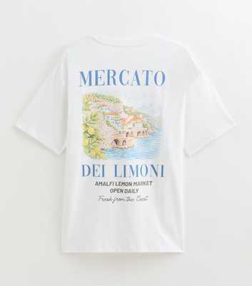 White Cotton Regular Fit Fresh From The Coast Graphic Print T-Shirt