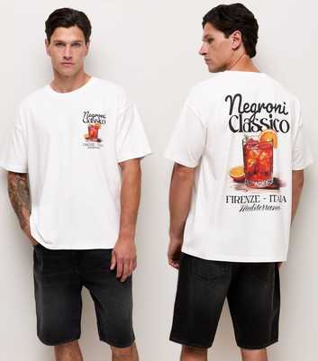 White Cotton Regular Fit Negroni Graphic Print T-Shirt