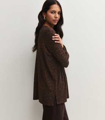 Brown Soft Touch Leopard Print Relaxed Top