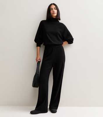 Black Soft Touch Wide Leg Trousers