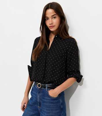 Black Spot Print Long Sleeve Shirt
