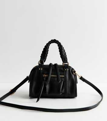 Black Faux Leather Small Crossbody Bag
