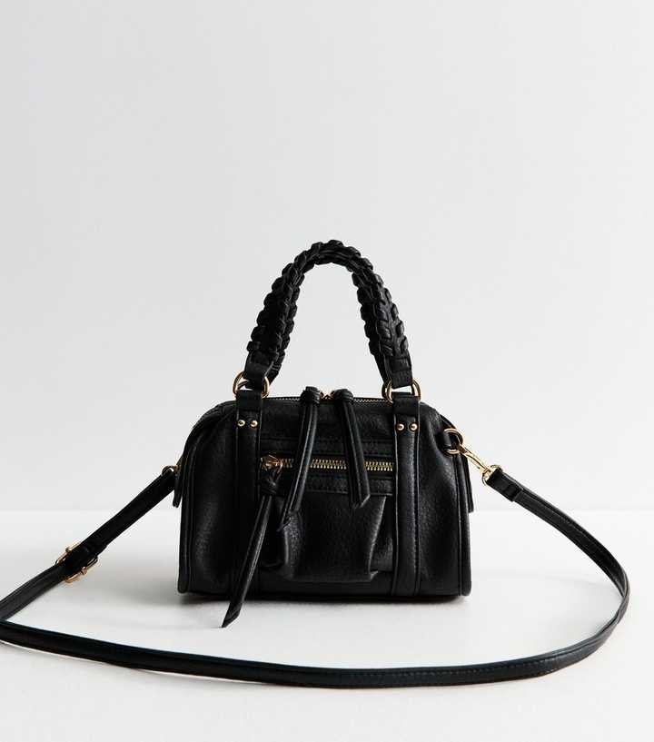 Black Faux Leather Small Crossbody Bag