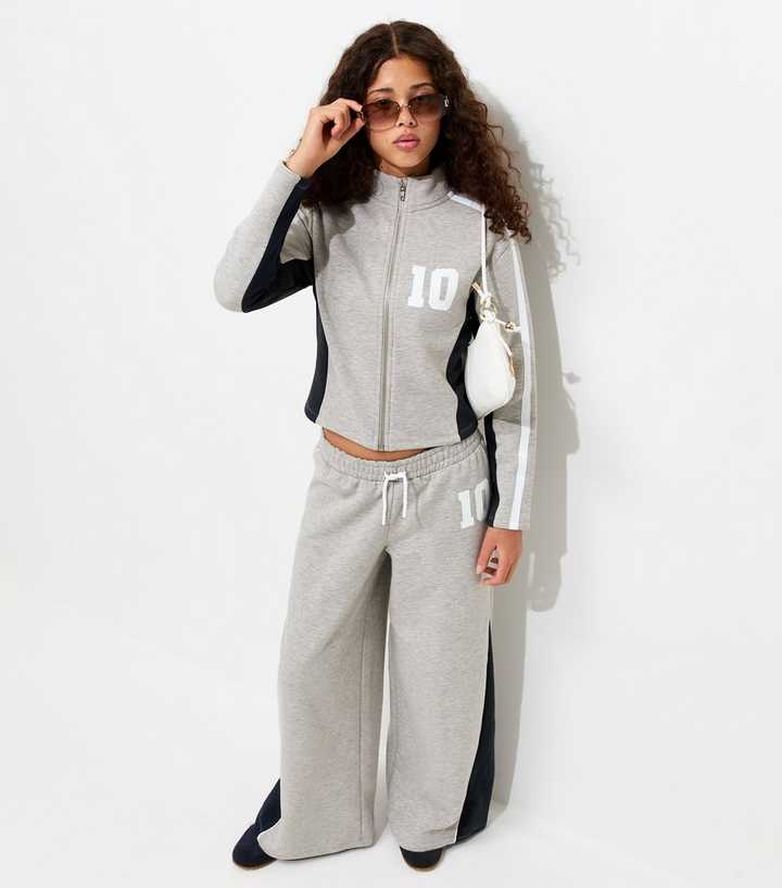 Girls Grey Zip Through Funnel Neck Sweatshirt